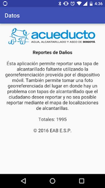 Reporte Daños EAAB 螢幕截圖 0