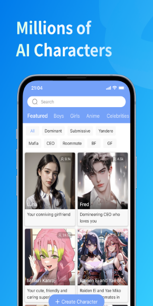 Hi.ai - AI ဇာတ်ကောင်နှင့်စကားပြောပါ