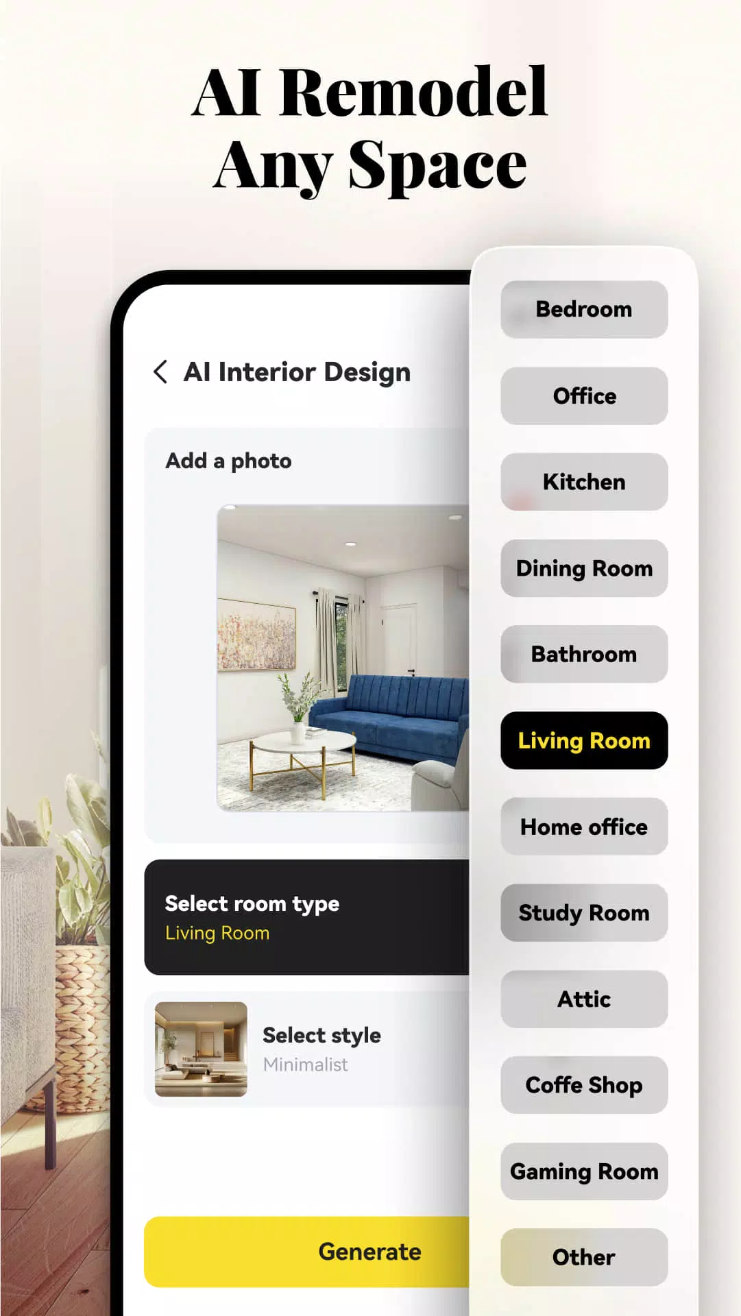AI Home Design: Interior Decor Capture d'écran 1
