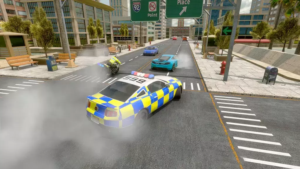 Police Car Driving Motorbike スクリーンショット 1