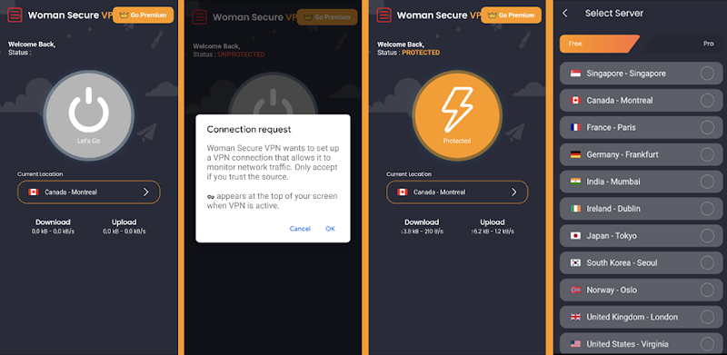 Woman Secure VPN Captura de tela 2