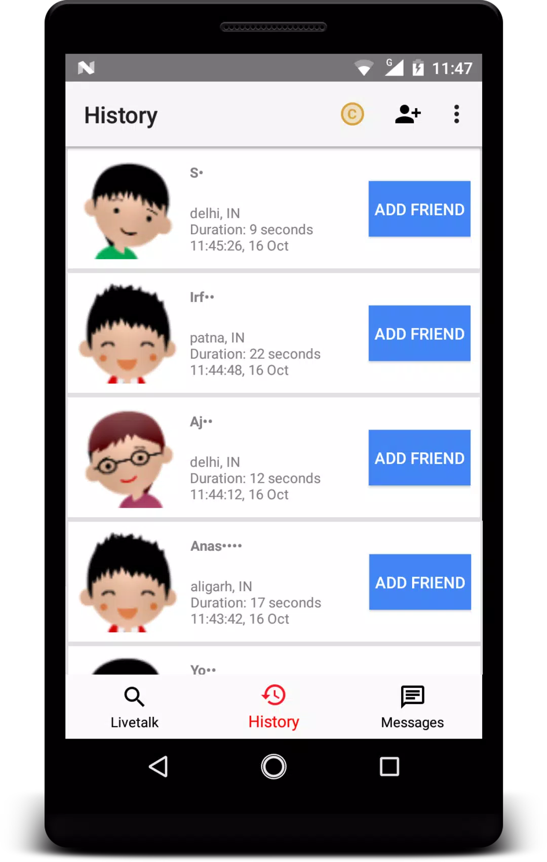 Livetalk - Live Video Chat 螢幕截圖 1