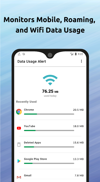 Data Usage Alert + Speed Meter स्क्रीनशॉट 1