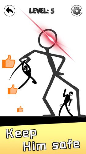 Save Stickman: Brain Draw Line ဖန်သားပြင်ဓာတ်ပုံ 1