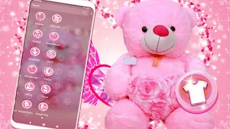 Pink Teddy Bear Theme 螢幕截圖 2