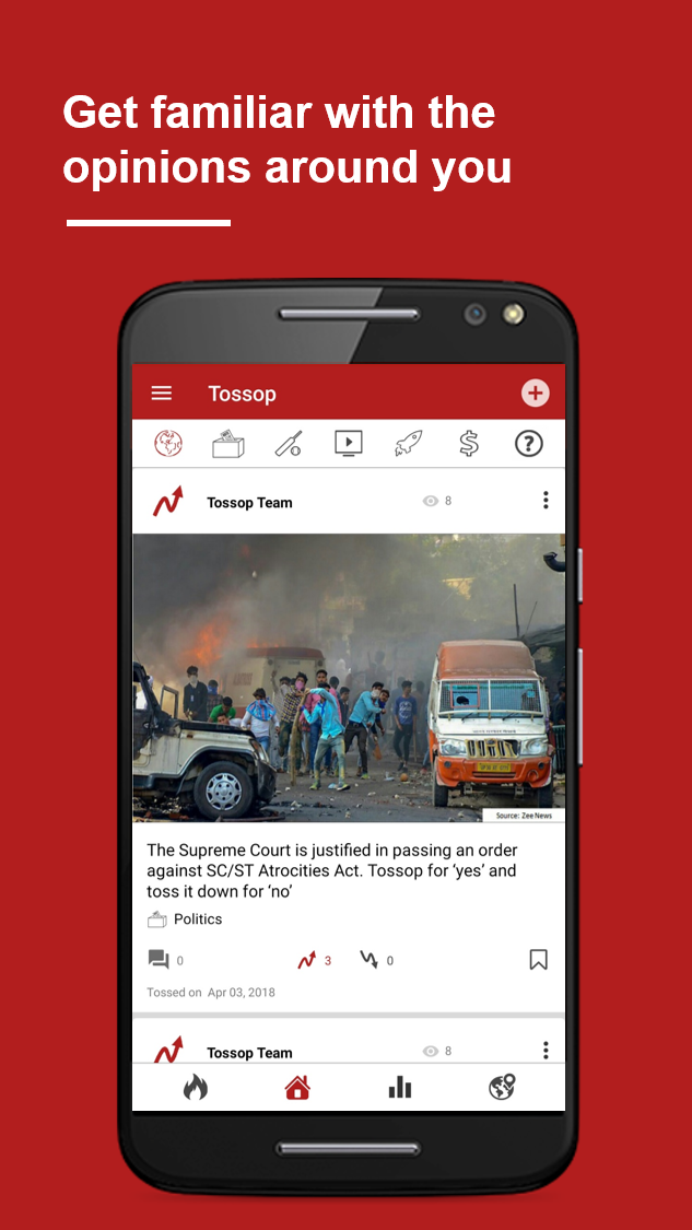 Tossop – Opinion Sharing & Learning App Screenshot 1