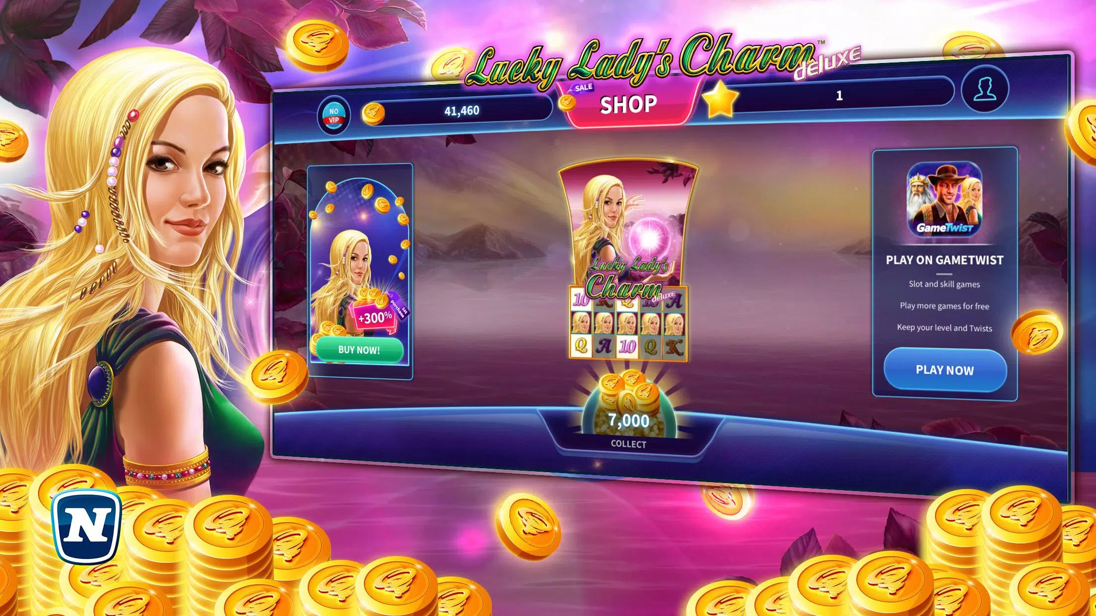 Lucky Lady’s Charm Deluxe Slot 스크린샷 1