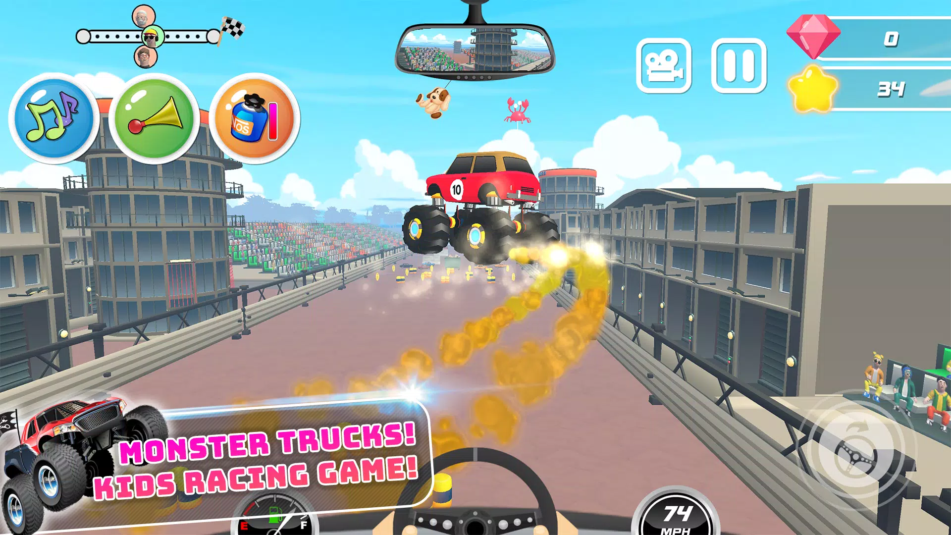 Monster Trucks Kids Race Game Скриншот 0