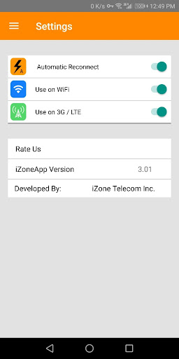 IZONE APP VPN Tangkapan skrin 3