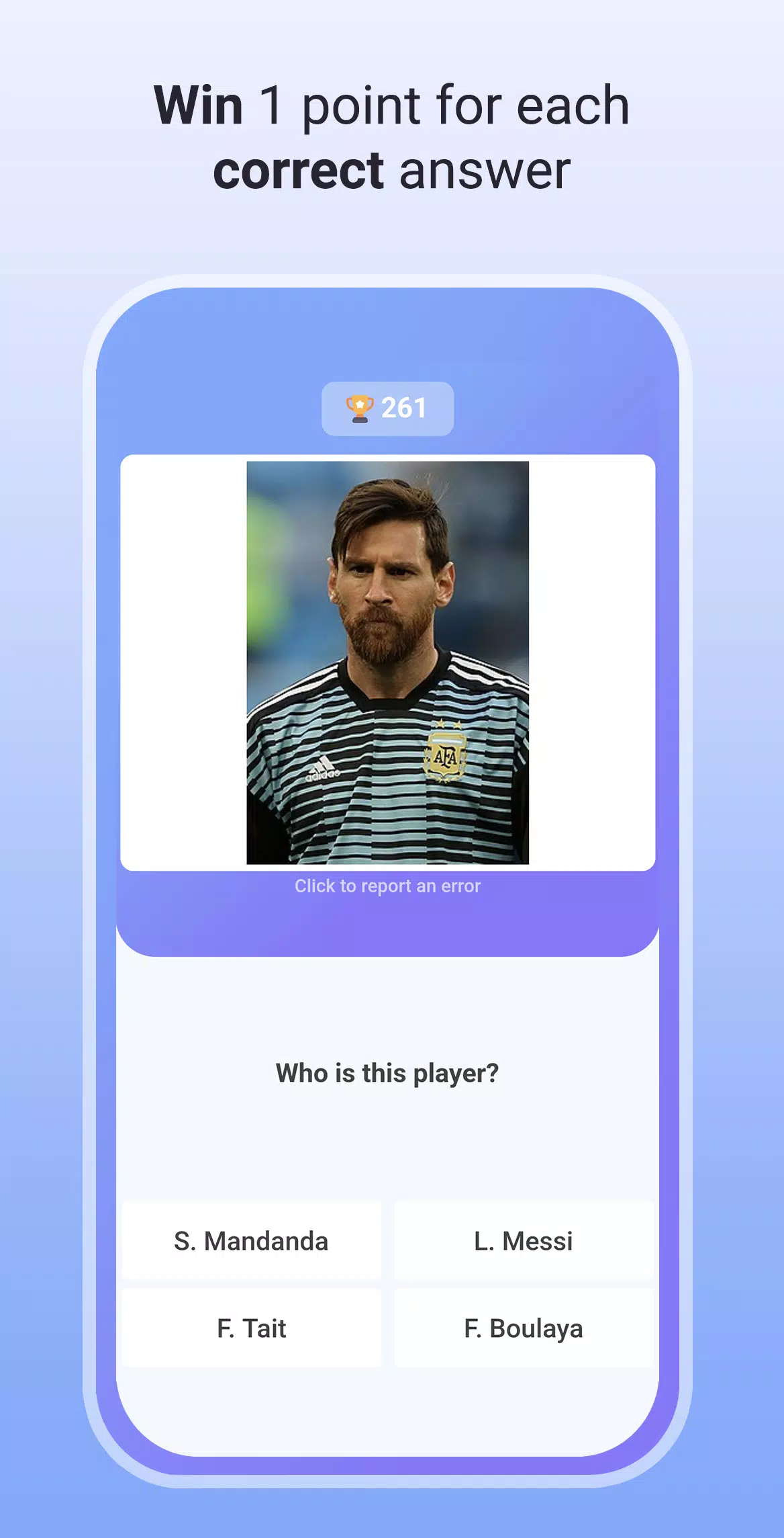 Quiz Soccer - Guess the name ဖန်သားပြင်ဓာတ်ပုံ 1