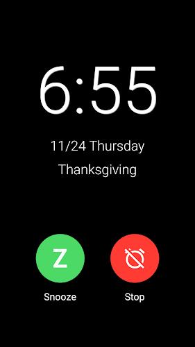 Alarm: Clock with Holidays Screenshot 1