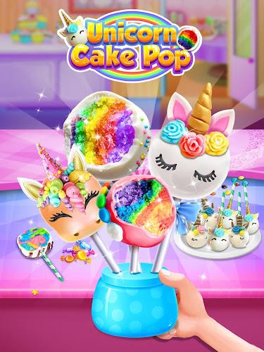 Unicorn Cake Pop - Sweet Food Schermafbeelding 0