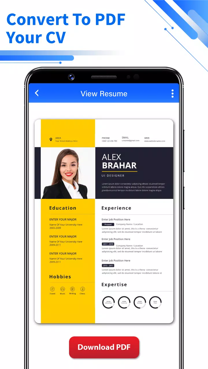 Resume Builder - PDF CV Maker 螢幕截圖 1