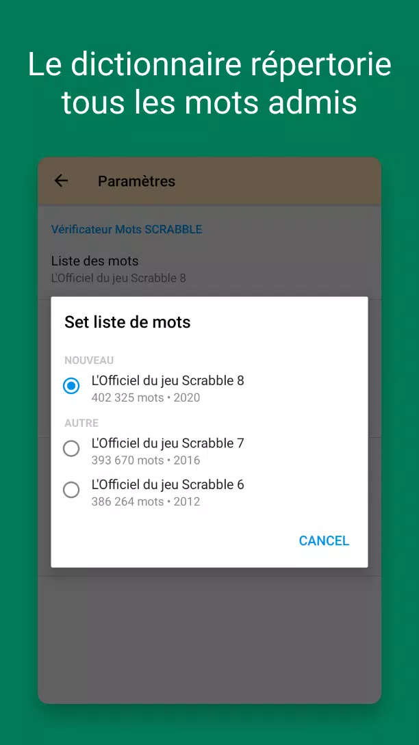 Verificateur Mots SCRABBLE Captura de pantalla 2