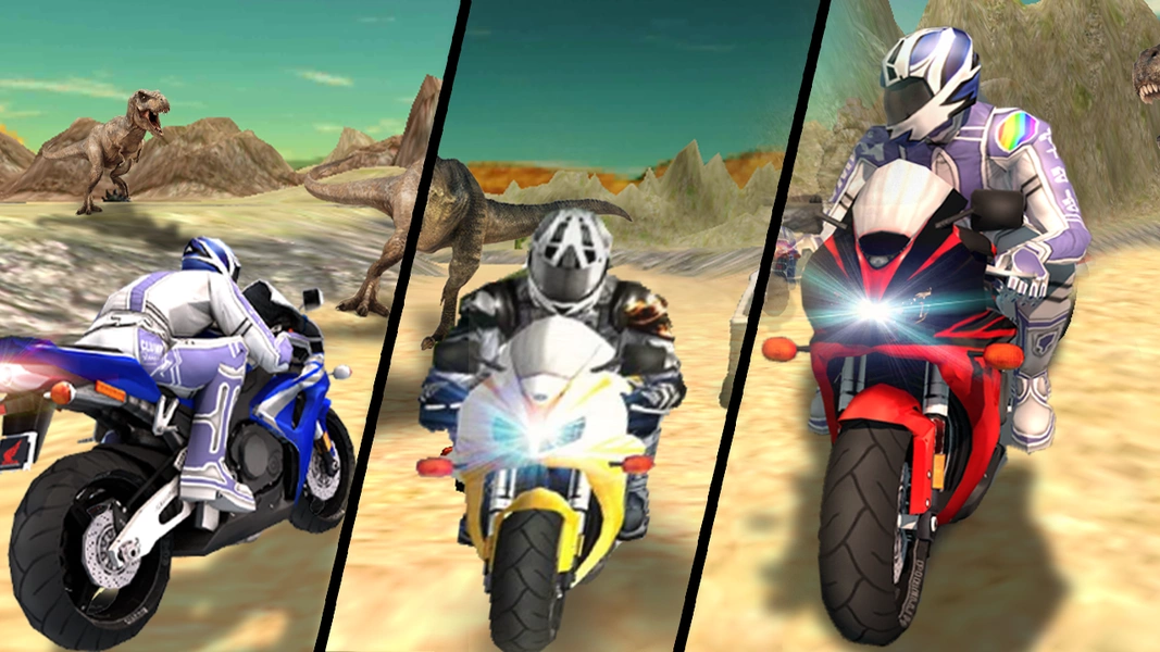Dino World Bike Race Game - Jurassic Adventure 螢幕截圖 0