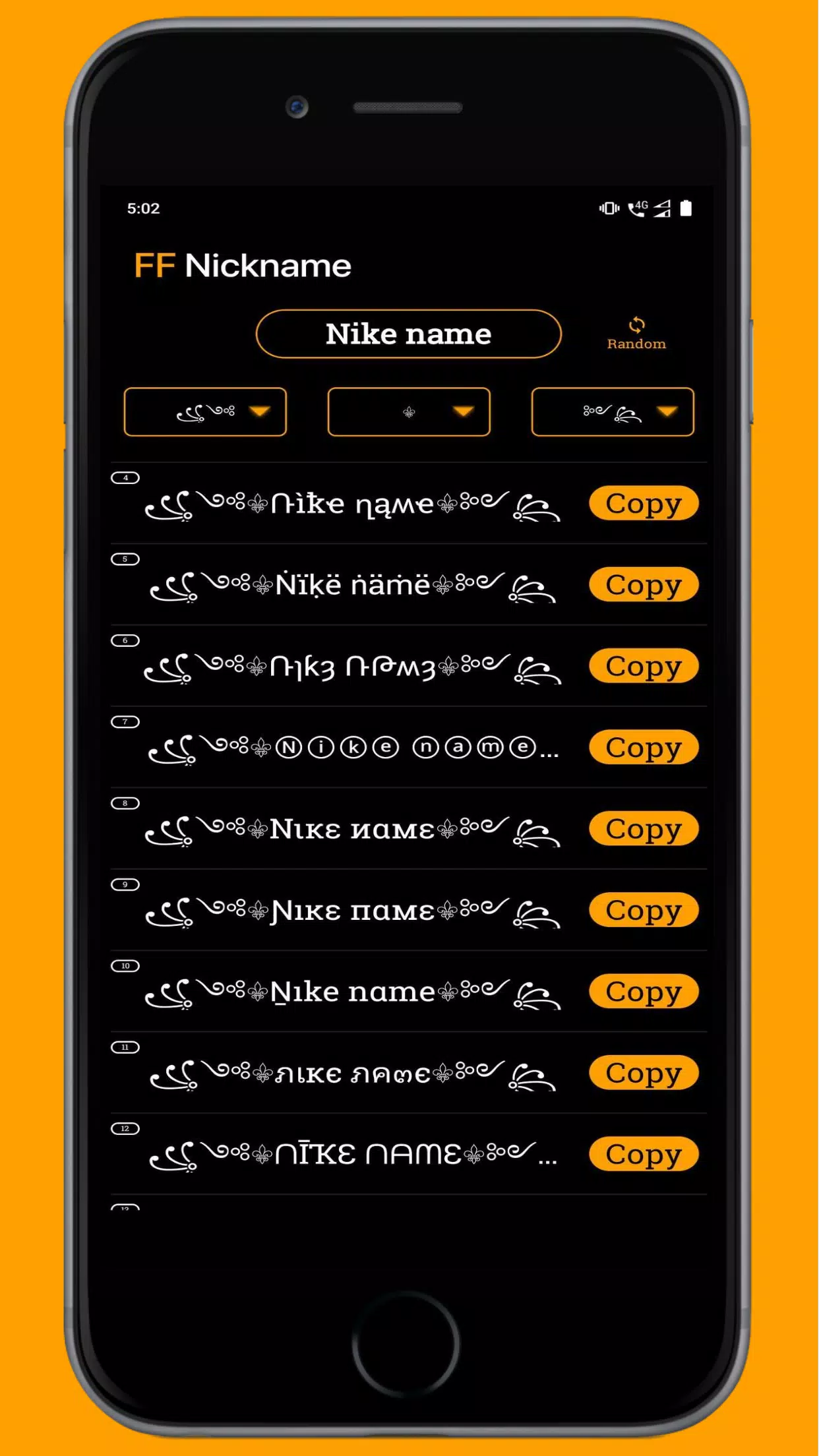 FF Name Creator - Nickname Generator For Games Schermafbeelding 3