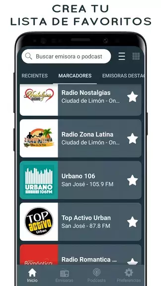 Radios de Costa Rica Online Zrzut ekranu 2