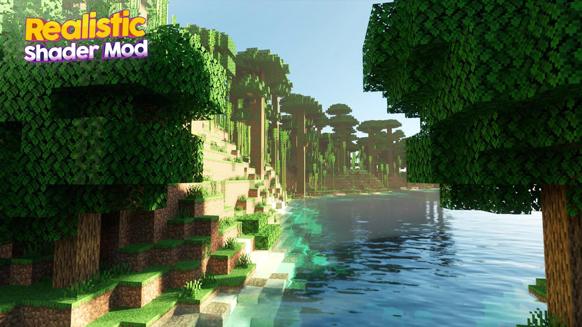 Realistic Shader Mod Minecraft ဖန်သားပြင်ဓာတ်ပုံ 1