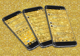 SMS Messages GlitterGold Glass স্ক্রিনশট 0