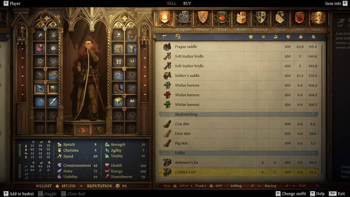 Repair tools available in Kingdom Come Deliverance 2