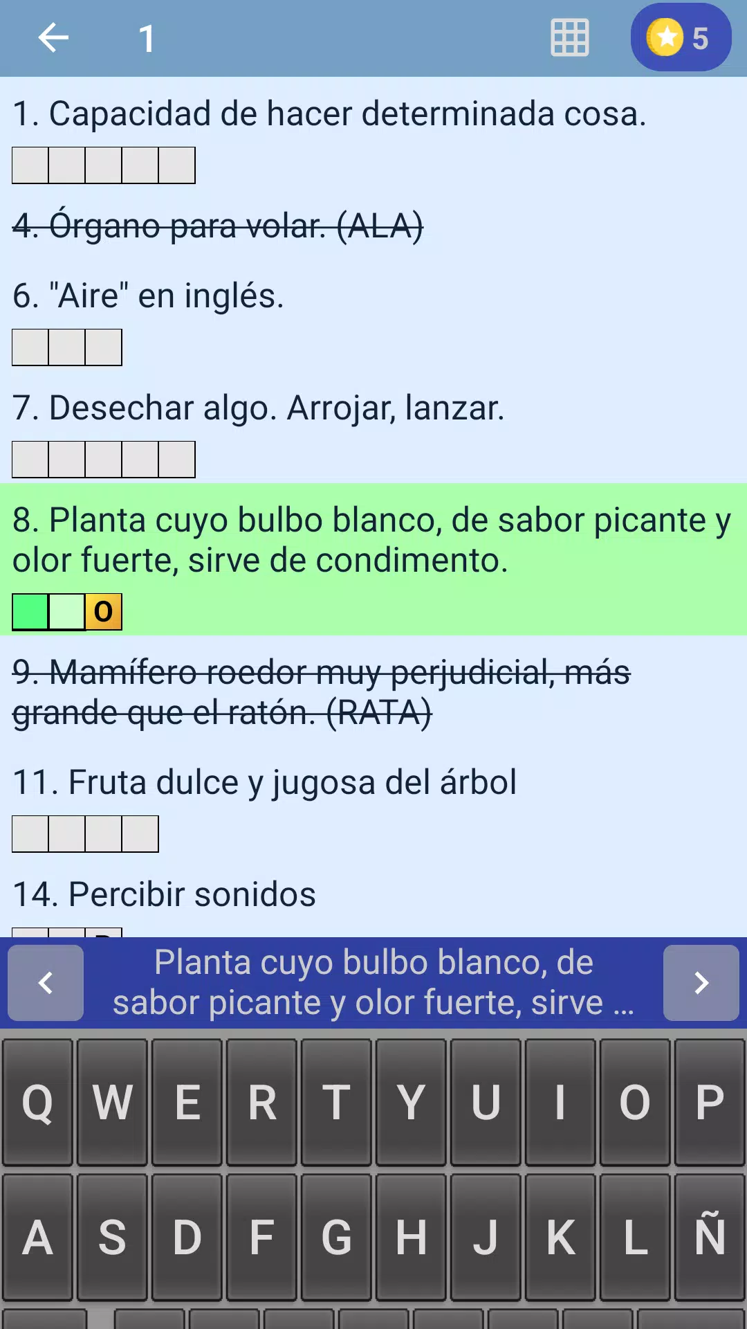 Crucigrama en español Captura de pantalla 1