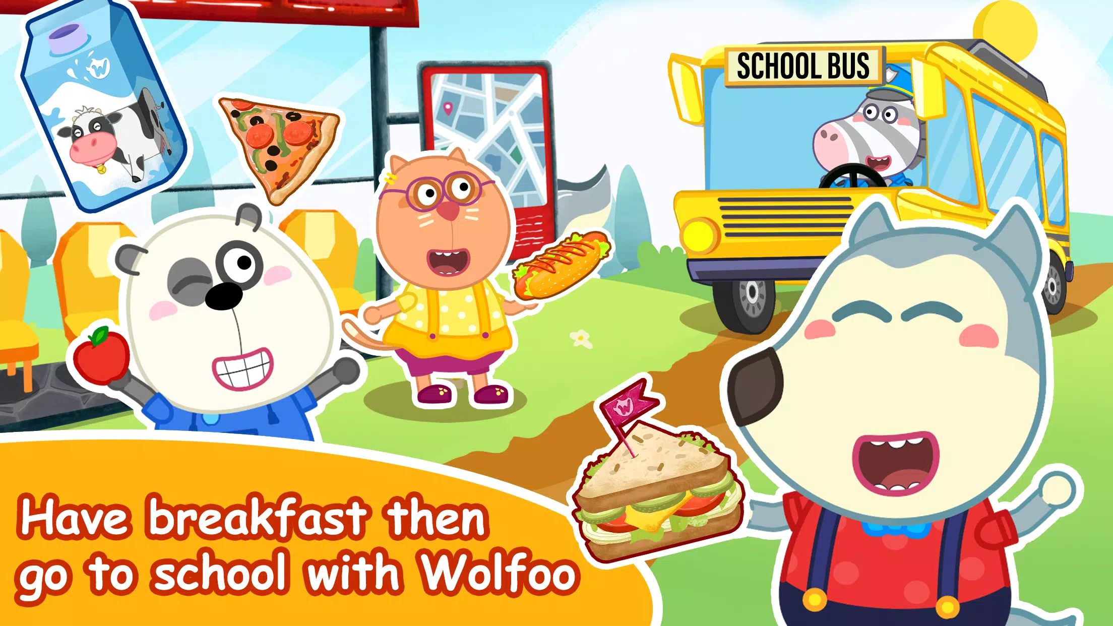 Wolfoo A Day At School स्क्रीनशॉट 0