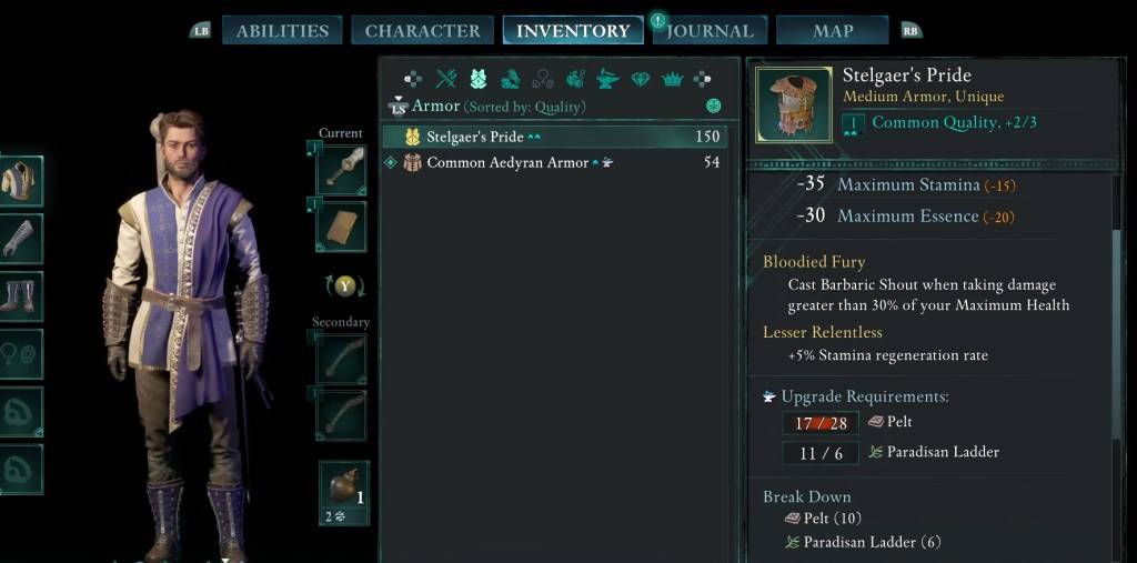 Stelgaer's Pride Armor showcased.