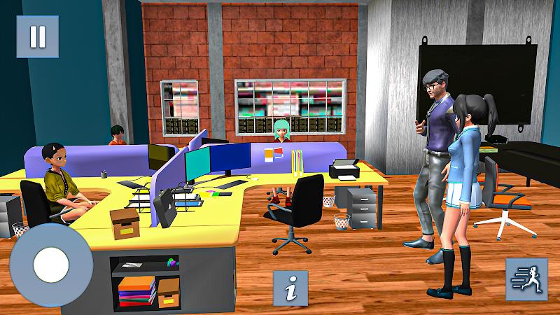 Anime Games: Office Girl Sim Captura de pantalla 3