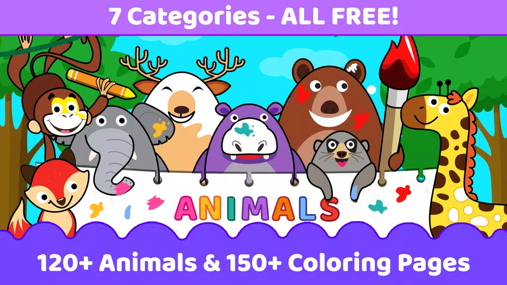 Animals for kids: Color & Draw Captura de tela 0