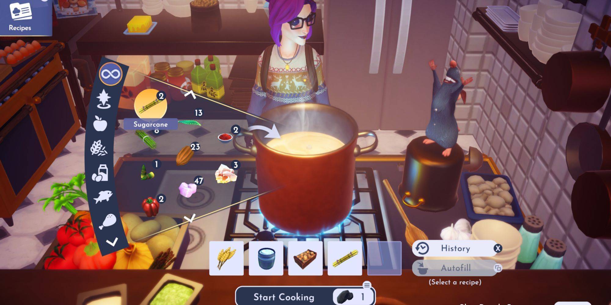 Mga sangkap para sa mga cookies ng nutmeg sa Disney Dreamlight Valley