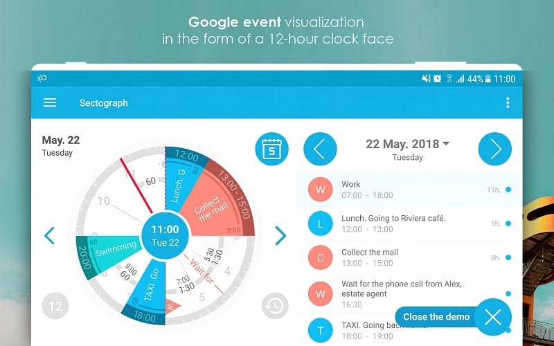 Sectograph. Day & Time planner 螢幕截圖 0