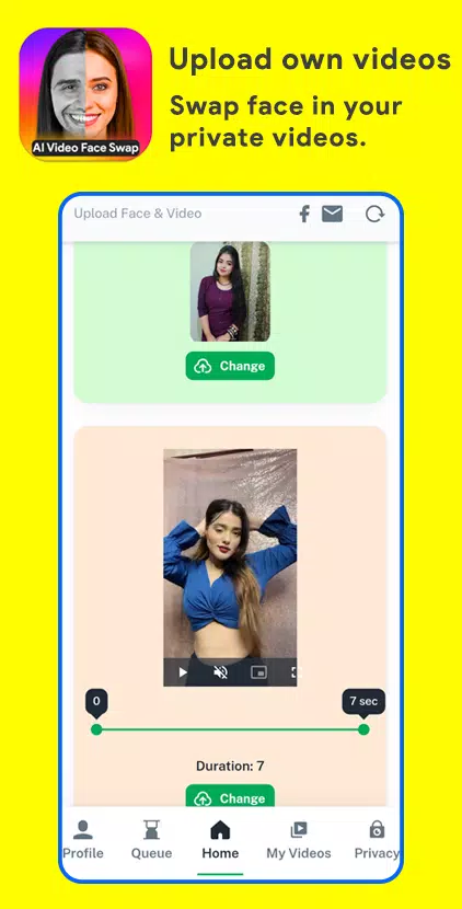 Face Swap AI Video Editor 螢幕截圖 1