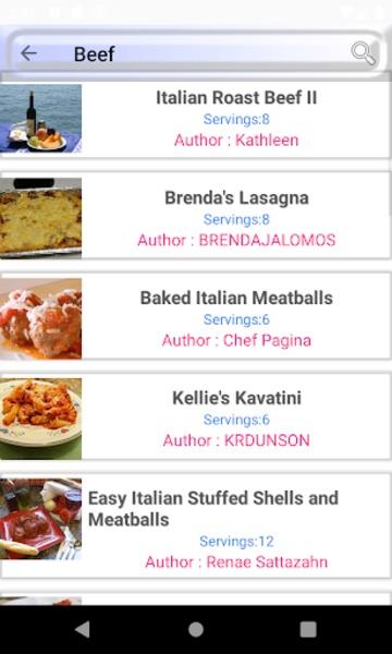 Italian Meal Recipes应用截图第3张