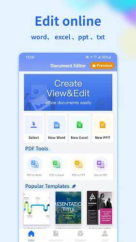 Document Editor:Word,Sheet,PDF ภาพหน้าจอ 0