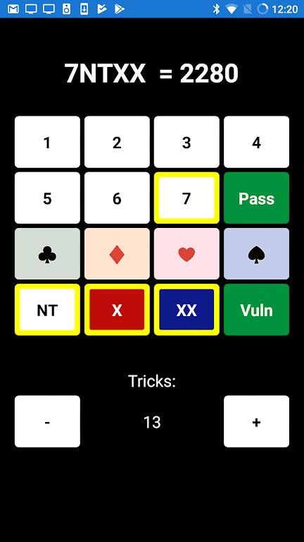 Bridge Scoring Helper स्क्रीनशॉट 1