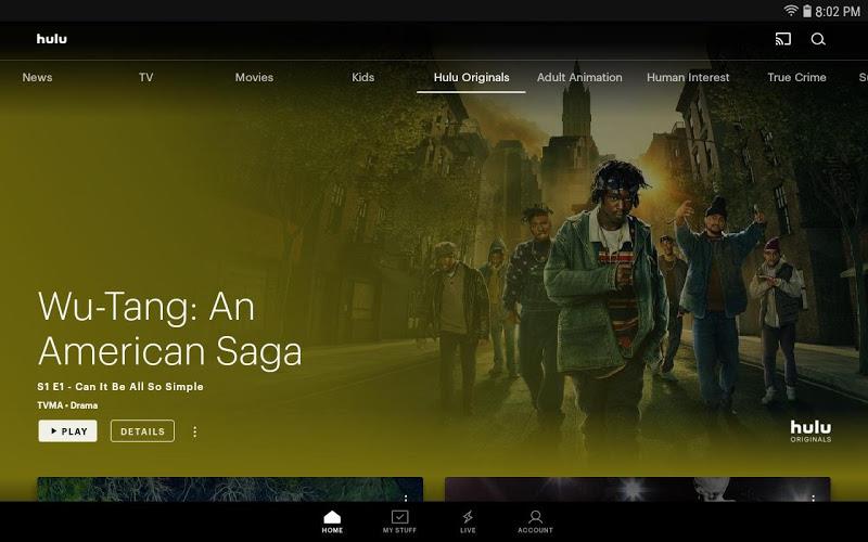 Hulu for Android TV ဖန်သားပြင်ဓာတ်ပုံ 0