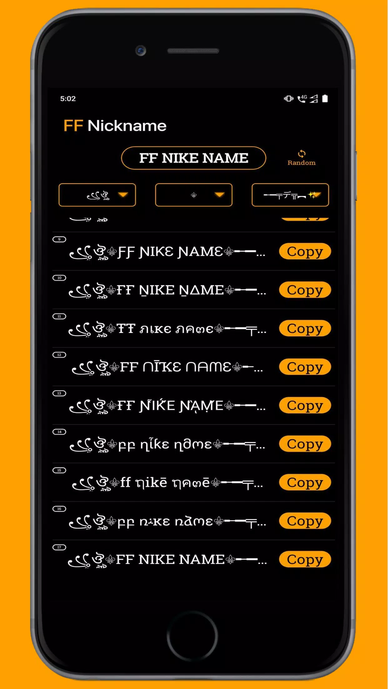 FF Name Creator - Nickname Generator For Games Schermafbeelding 2