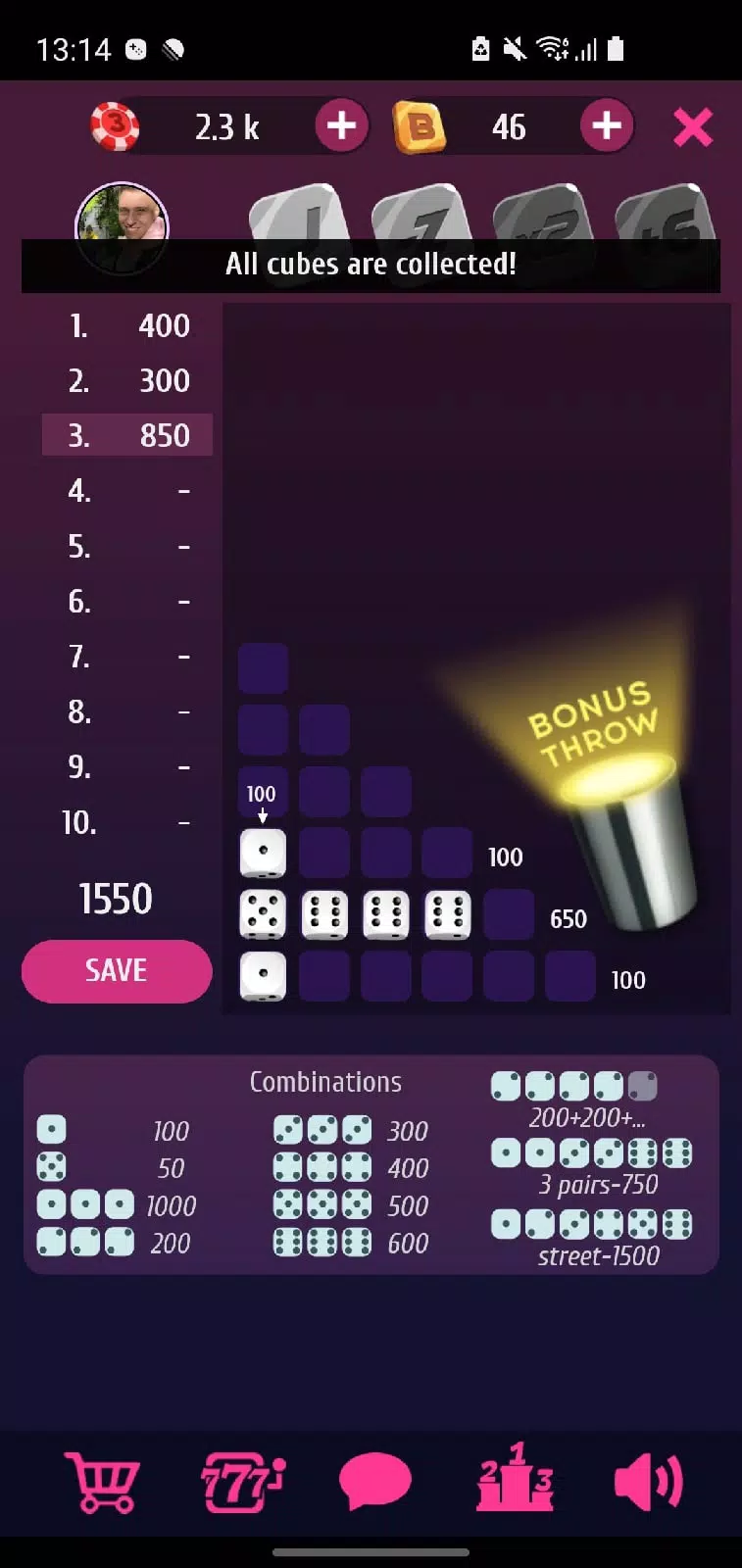 Farkle Pro - 10000 dice game应用截图第2张