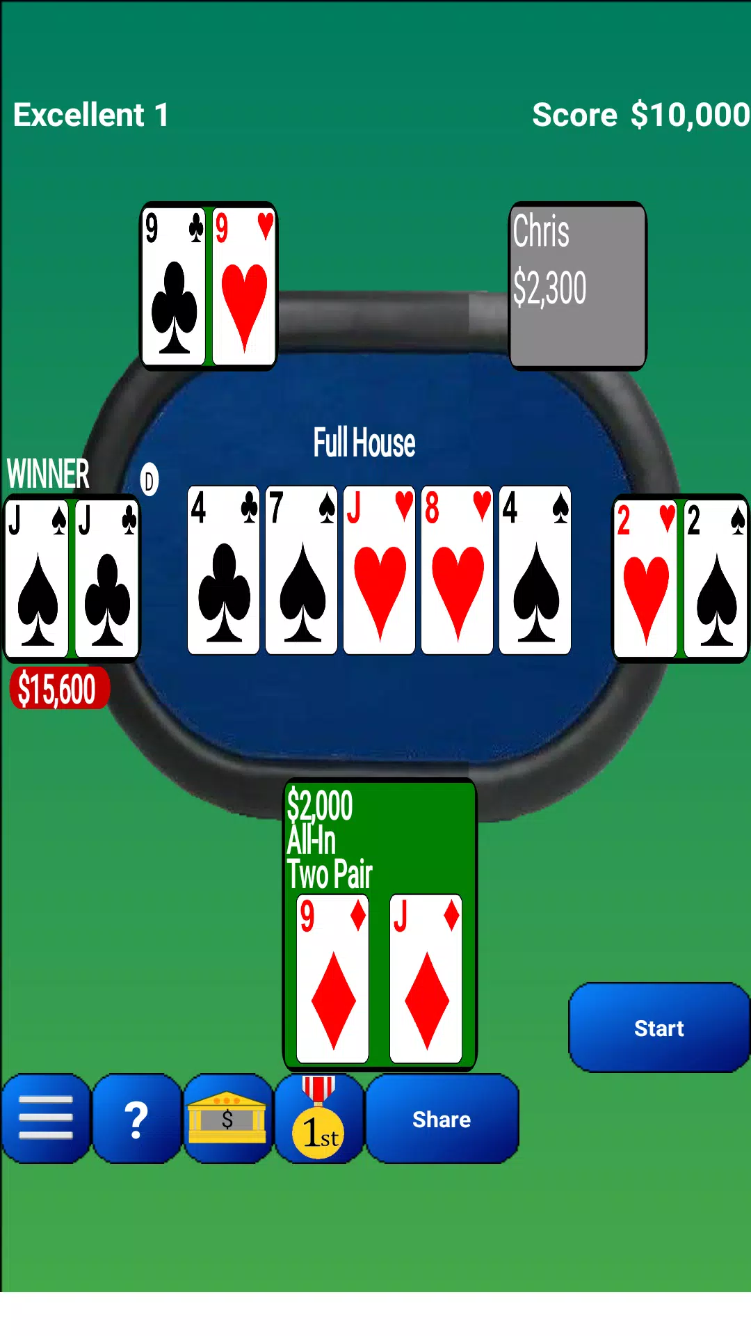 Texas Hold’em Poker Tangkapan skrin 0