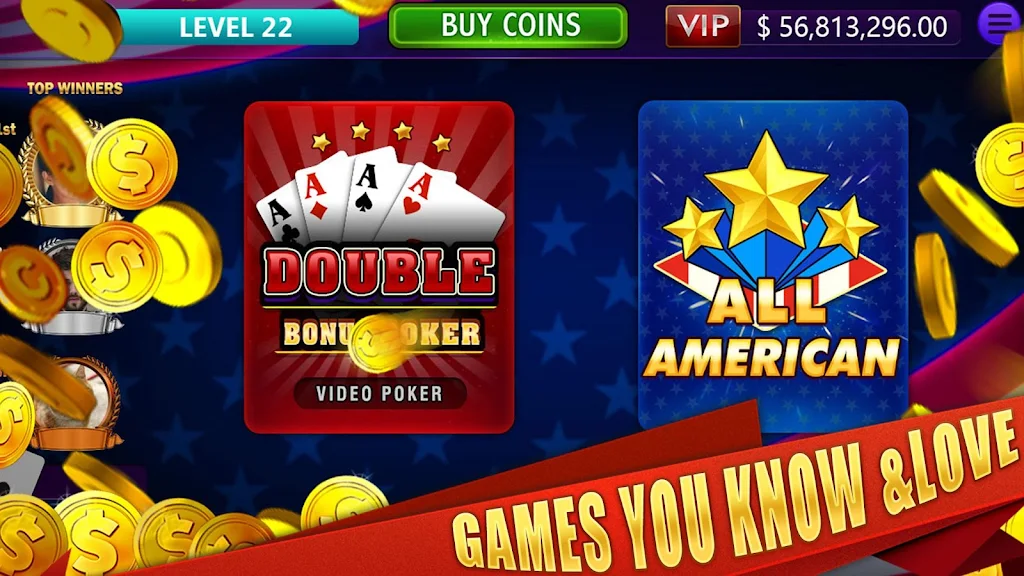 All American & Double Bonus - VIDEO POKER 스크린샷 0
