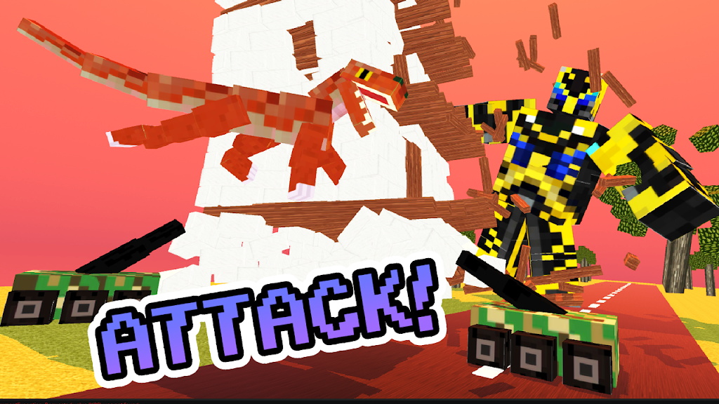 Blocky Titan Raptor Assault Schermafbeelding 2