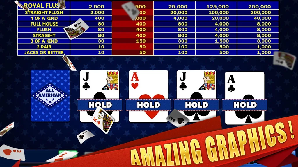 All American & Double Bonus - VIDEO POKER 스크린샷 1