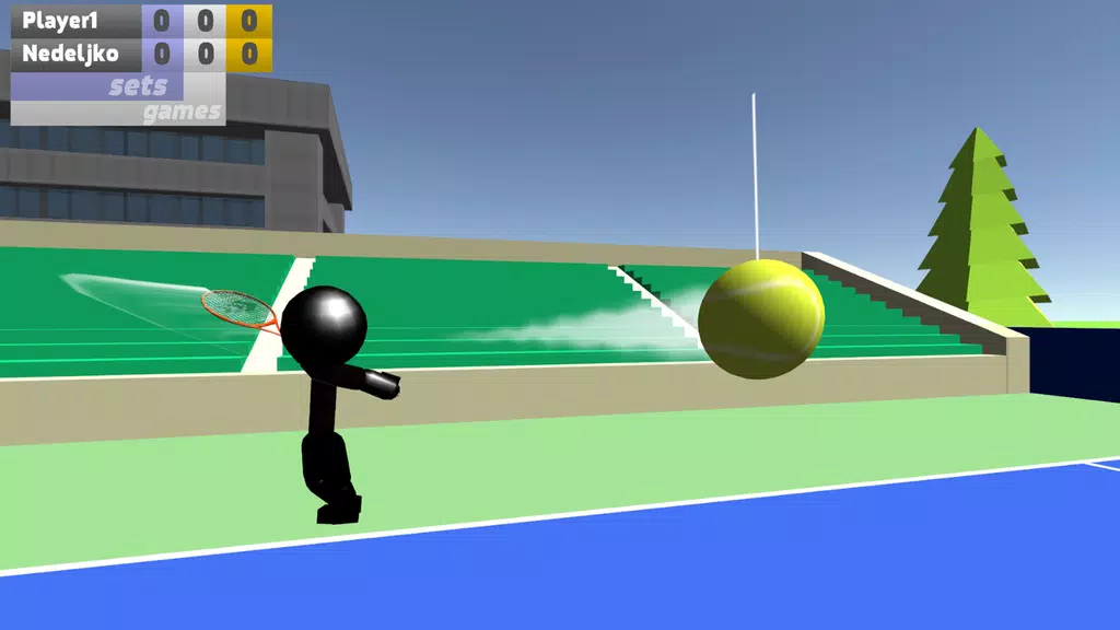 Stickman 3D Tennis Ekran Görüntüsü 0