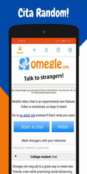 Schermata Omegle : Talk to Strangers 0