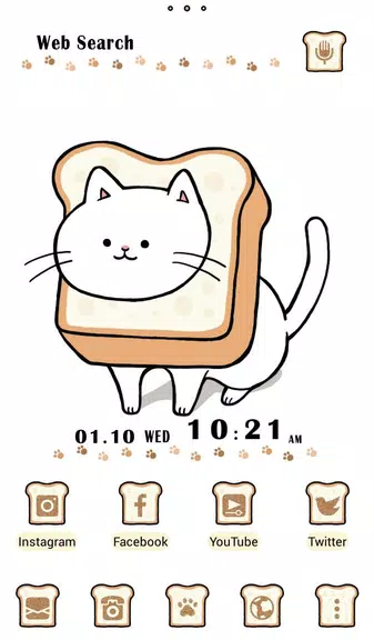 Cute Wallpaper Bread Cat Theme 螢幕截圖 0