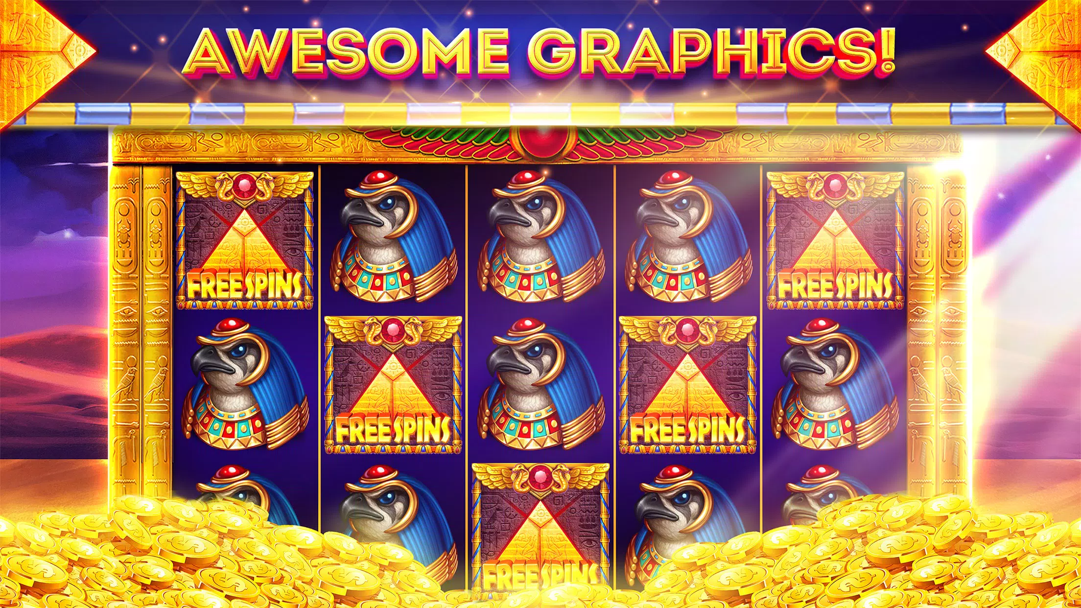 Pharaohs of Egypt Slots Casino ภาพหน้าจอ 1