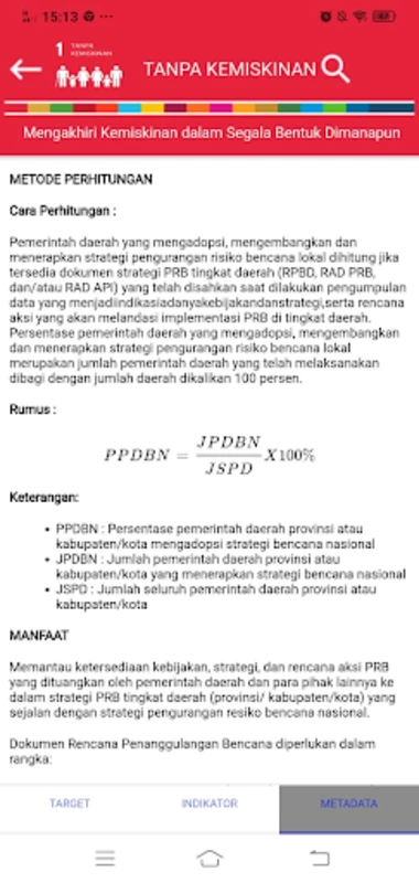 SDG Metadata Indonesia Zrzut ekranu 1