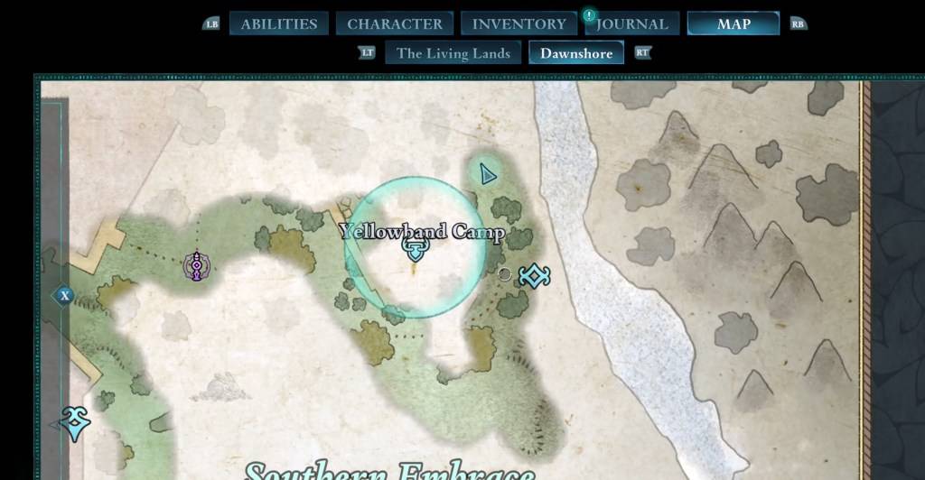 A map highlighting the treasure's location.