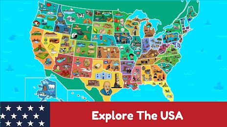 USA Map Kids Geography Games Ảnh chụp màn hình 0