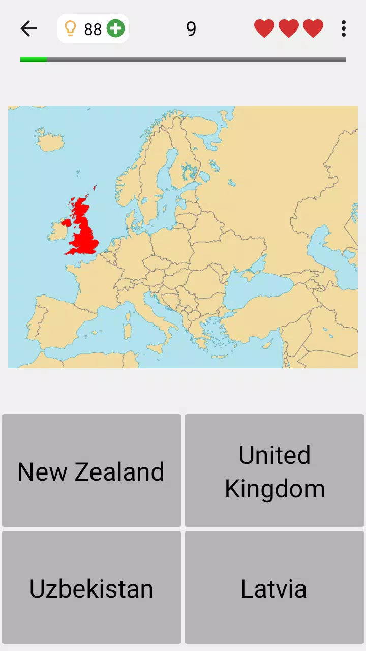 Maps of All Countries Geo-Quiz Captura de pantalla 0